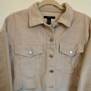 Forever 21 corduroy cream cropped jacket